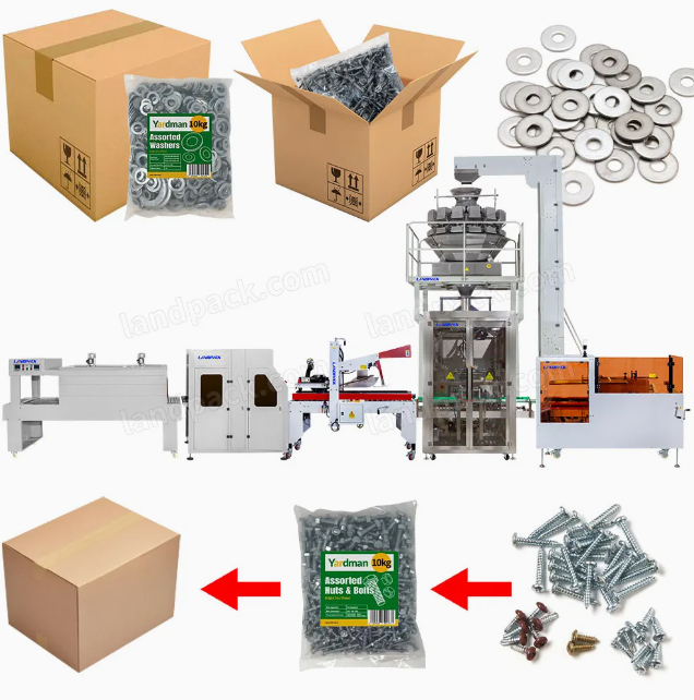 Готовая фасовочно-картонно-упаковочная линия для крепежа, метизов (винты, болты и фурнитура)-pic-mini
